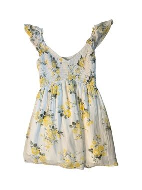 Hollister White Sundress with Yellow Floral Print